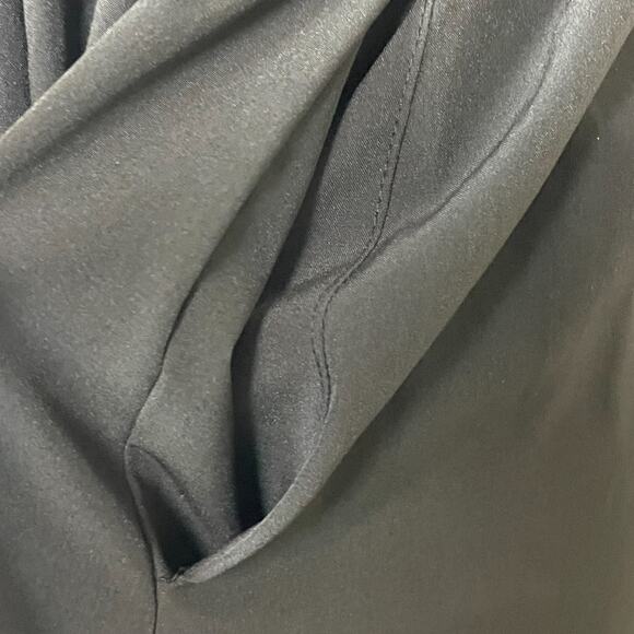 Commense Black Maxi‎ Dress S Milkmaid Cowl Neck Mixed Media Romantic - Picture 3 of 6